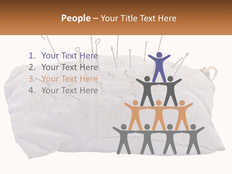 A Pillow With Pins Sticking Out Of It PowerPoint Template