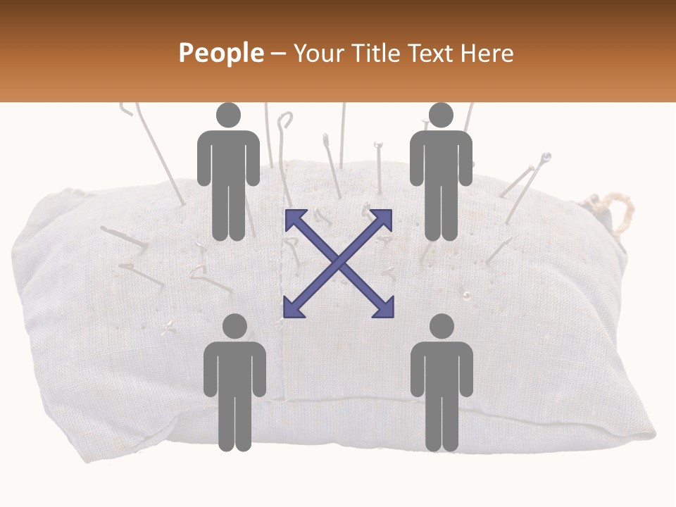 A Pillow With Pins Sticking Out Of It PowerPoint Template