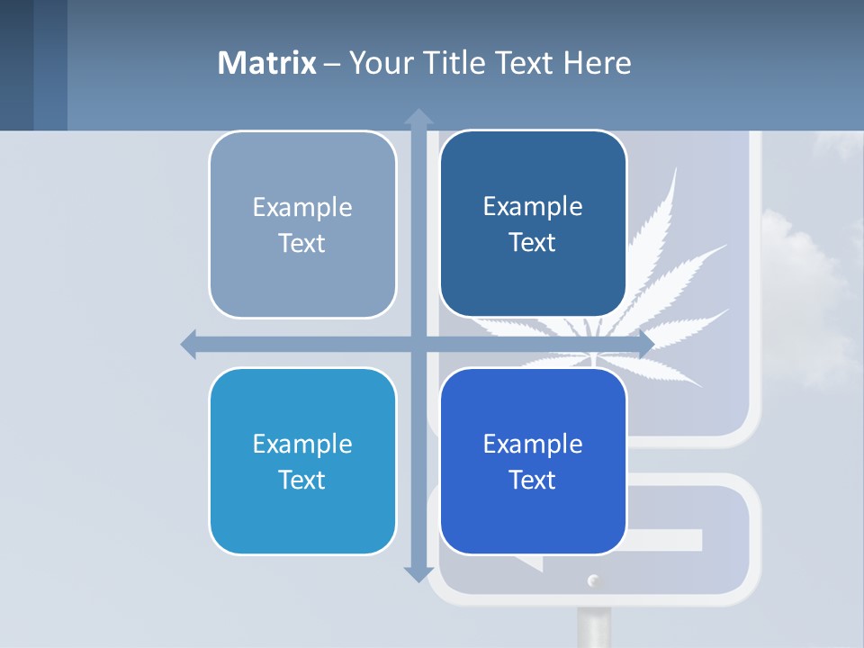 A Blue Street Sign With A Marijuana Leaf On It PowerPoint Template