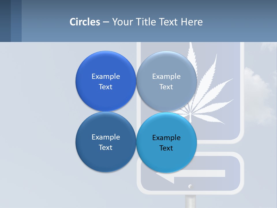 A Blue Street Sign With A Marijuana Leaf On It PowerPoint Template