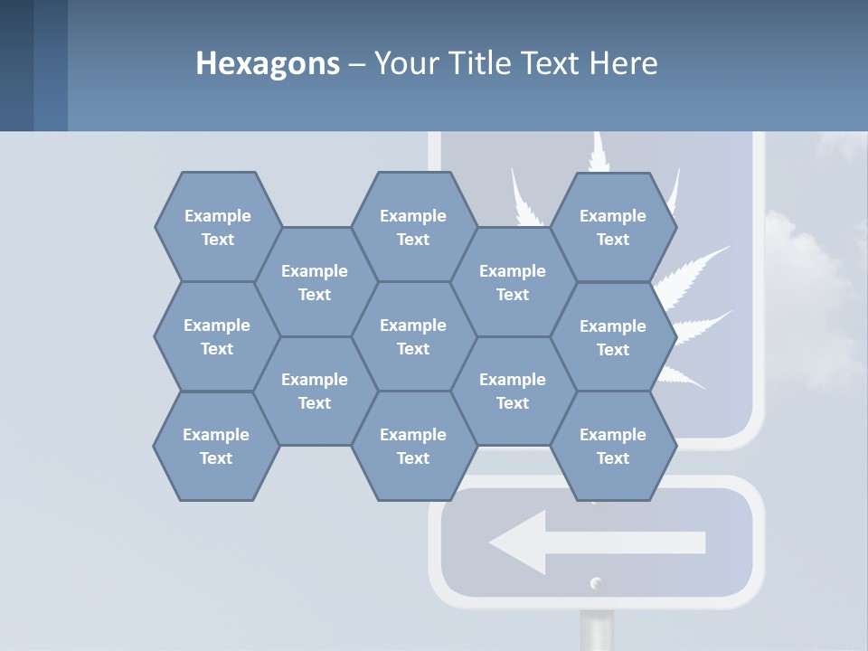 A Blue Street Sign With A Marijuana Leaf On It PowerPoint Template