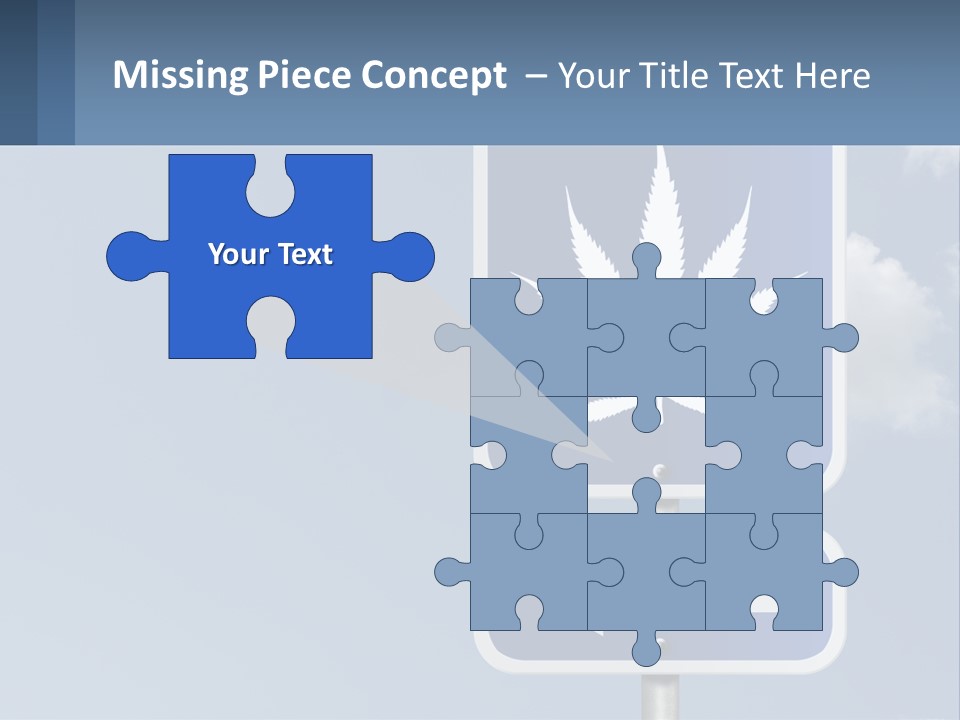 A Blue Street Sign With A Marijuana Leaf On It PowerPoint Template