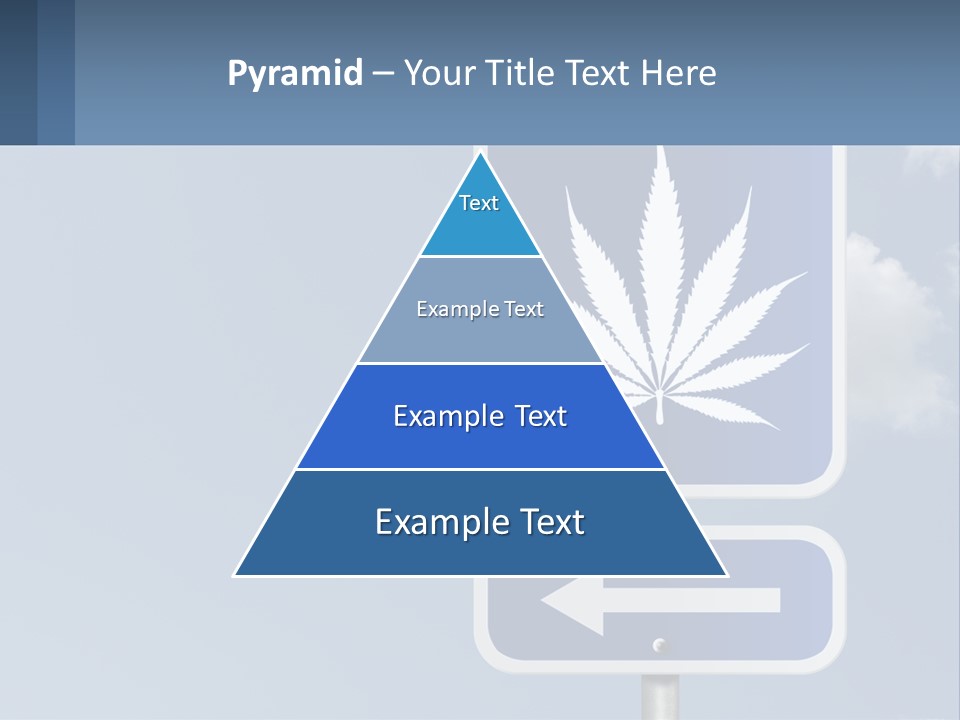A Blue Street Sign With A Marijuana Leaf On It PowerPoint Template