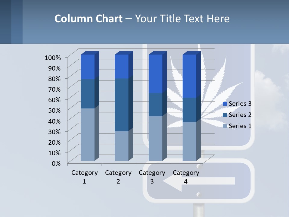 A Blue Street Sign With A Marijuana Leaf On It PowerPoint Template