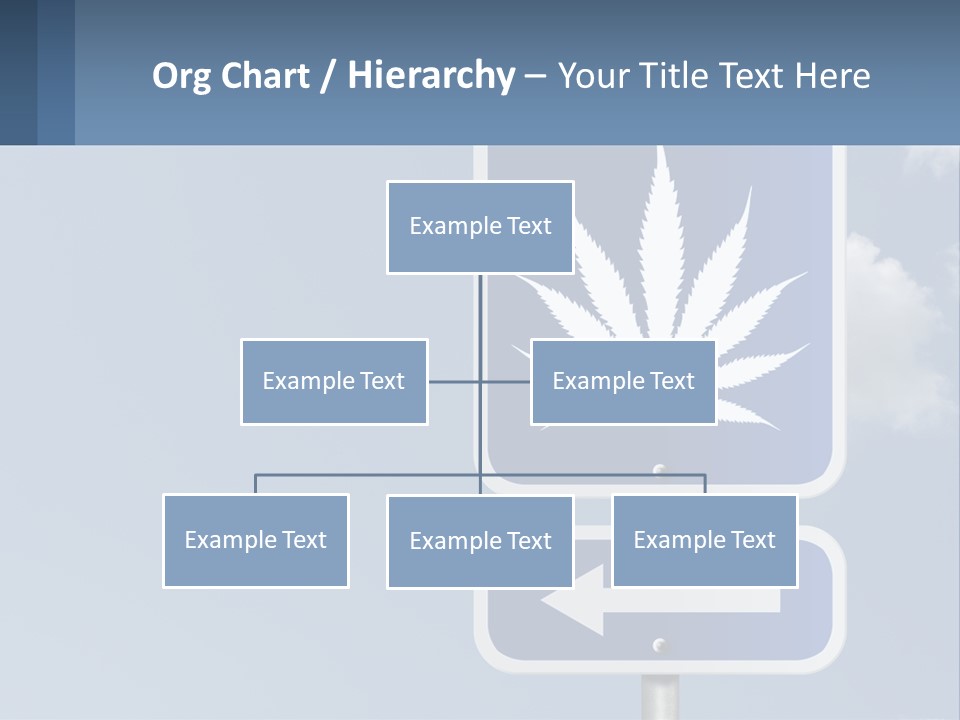 A Blue Street Sign With A Marijuana Leaf On It PowerPoint Template