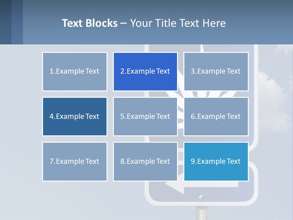 A Blue Street Sign With A Marijuana Leaf On It PowerPoint Template