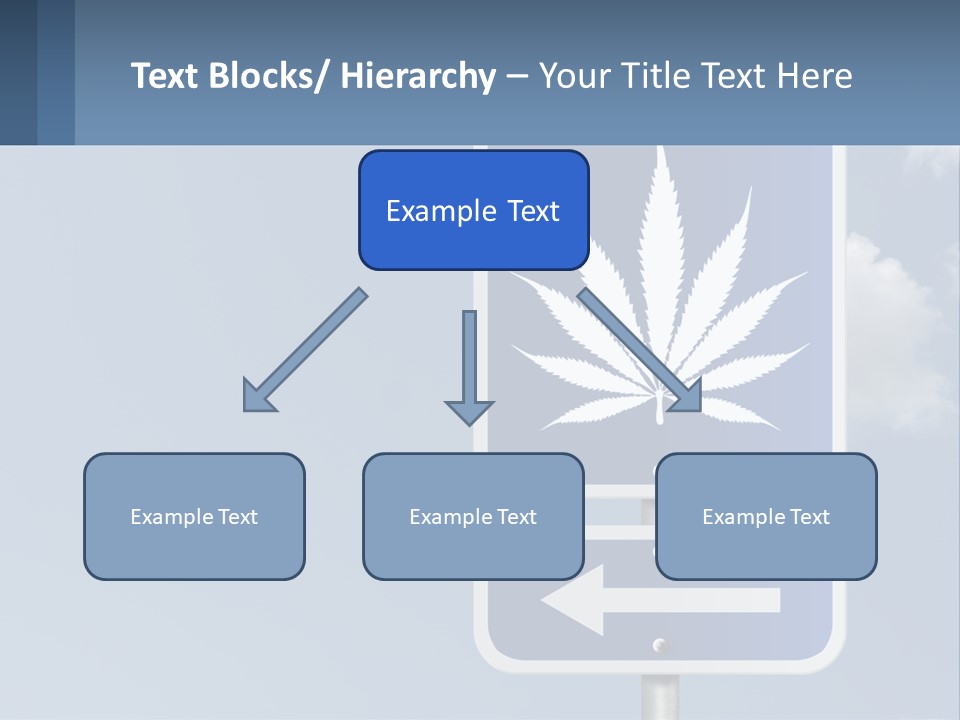 A Blue Street Sign With A Marijuana Leaf On It PowerPoint Template
