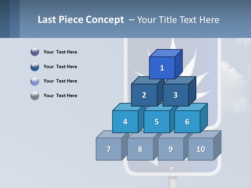 A Blue Street Sign With A Marijuana Leaf On It PowerPoint Template