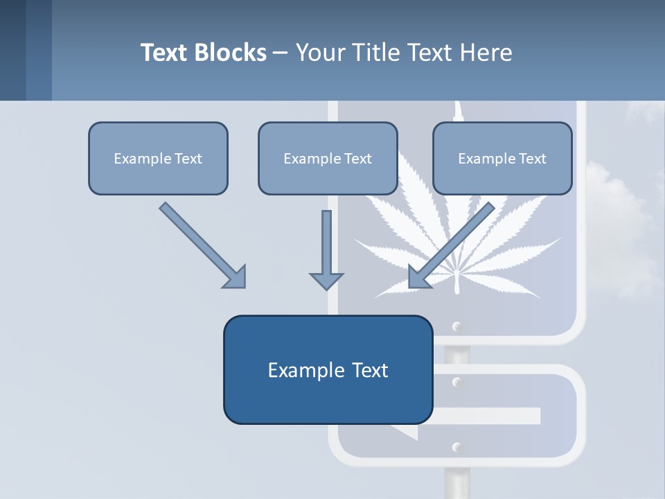 A Blue Street Sign With A Marijuana Leaf On It PowerPoint Template