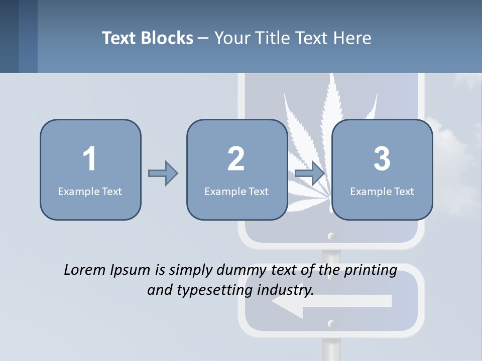 A Blue Street Sign With A Marijuana Leaf On It PowerPoint Template