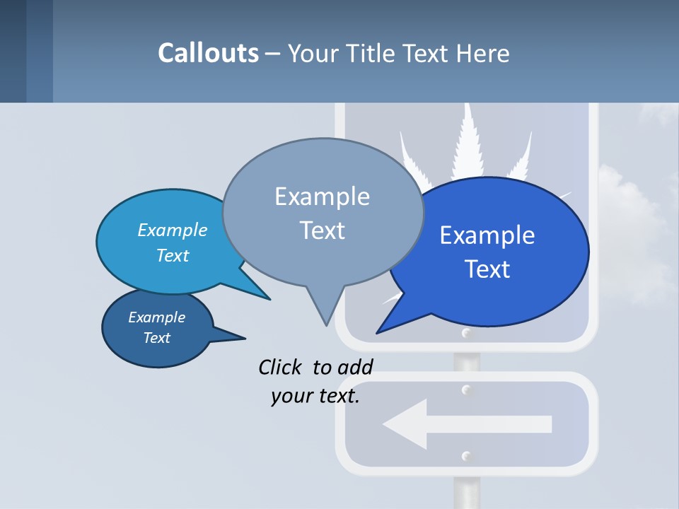 A Blue Street Sign With A Marijuana Leaf On It PowerPoint Template