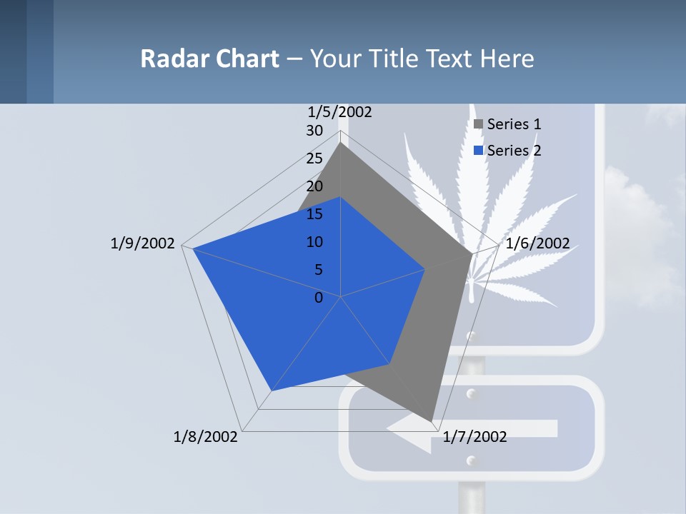 A Blue Street Sign With A Marijuana Leaf On It PowerPoint Template