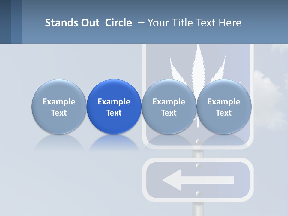 A Blue Street Sign With A Marijuana Leaf On It PowerPoint Template