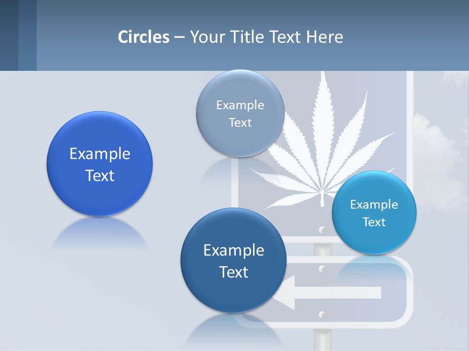 A Blue Street Sign With A Marijuana Leaf On It PowerPoint Template