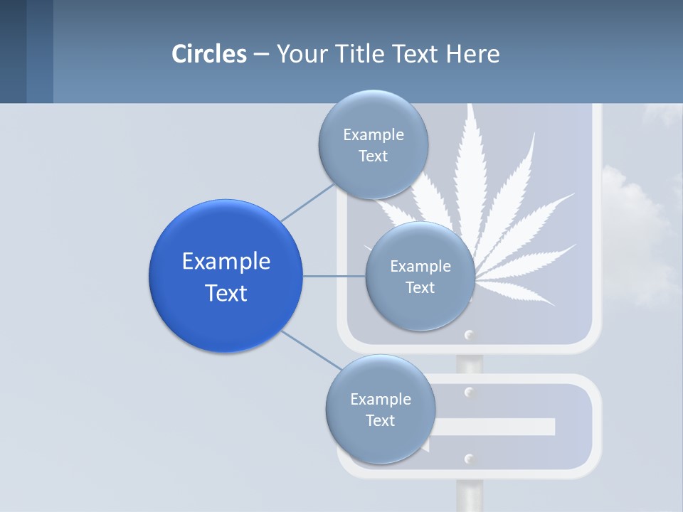 A Blue Street Sign With A Marijuana Leaf On It PowerPoint Template