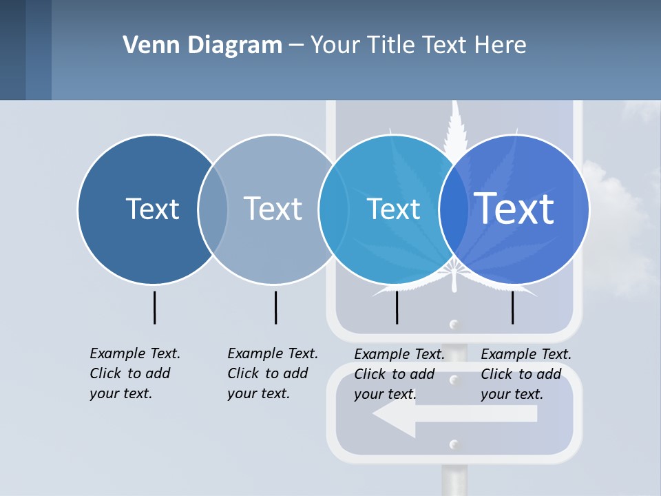 A Blue Street Sign With A Marijuana Leaf On It PowerPoint Template
