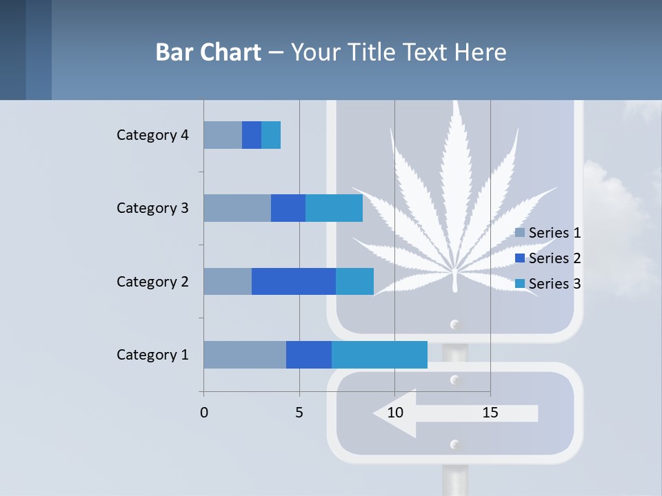 A Blue Street Sign With A Marijuana Leaf On It PowerPoint Template