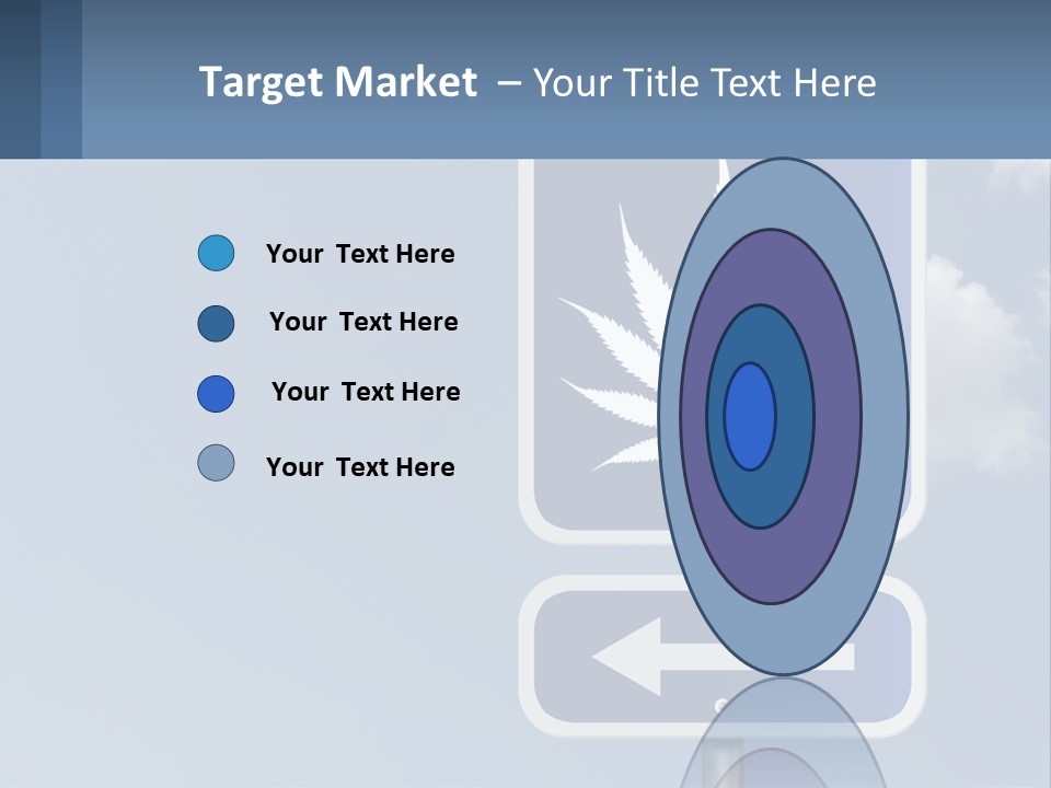 A Blue Street Sign With A Marijuana Leaf On It PowerPoint Template