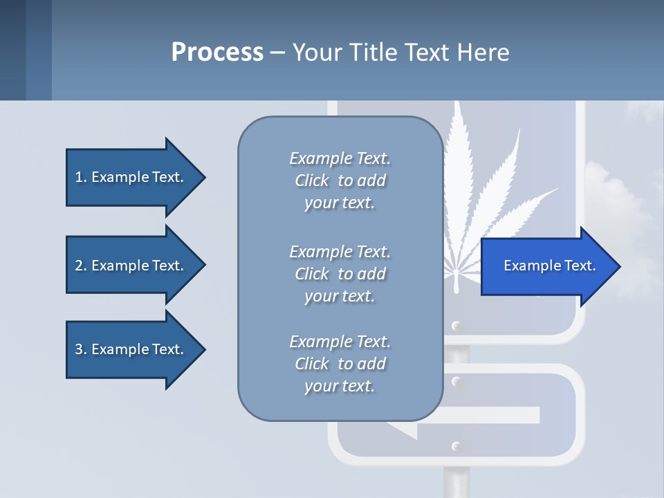 A Blue Street Sign With A Marijuana Leaf On It PowerPoint Template
