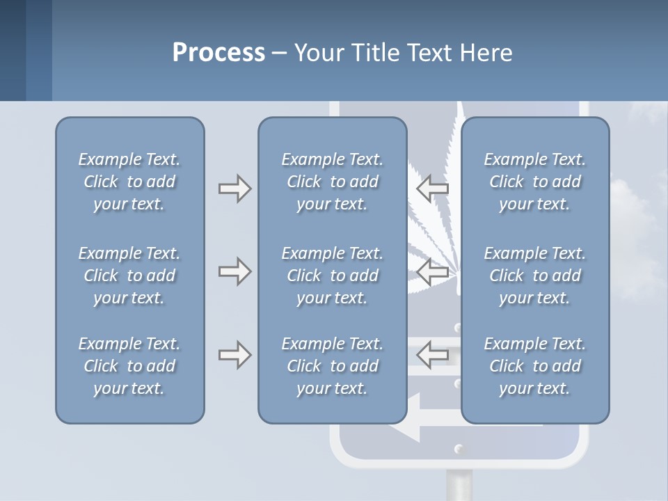 A Blue Street Sign With A Marijuana Leaf On It PowerPoint Template