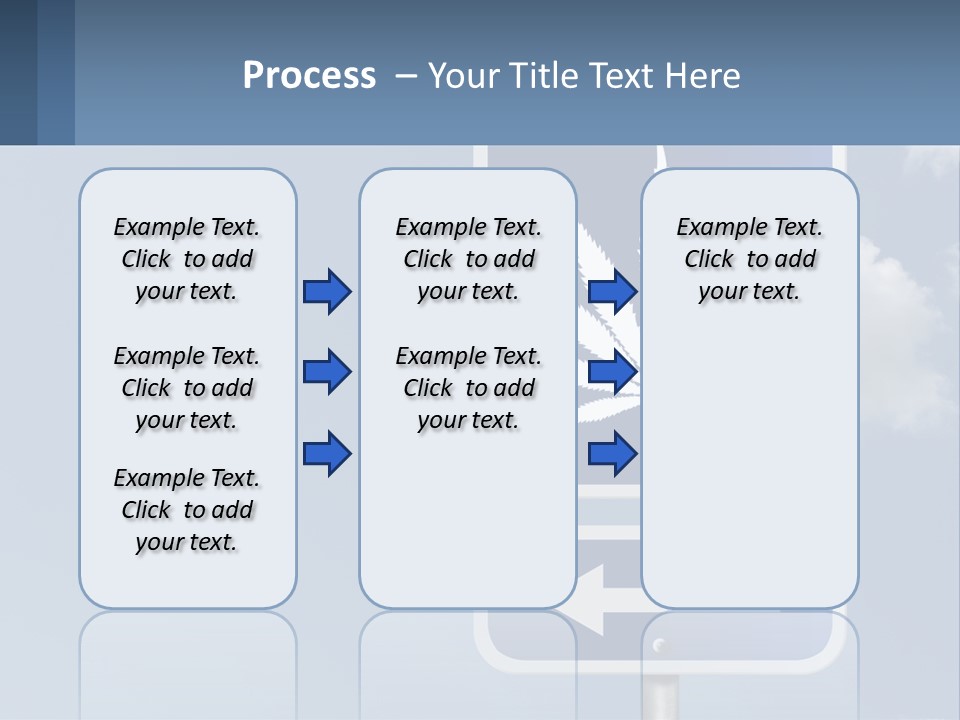 A Blue Street Sign With A Marijuana Leaf On It PowerPoint Template