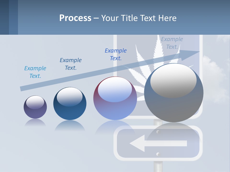 A Blue Street Sign With A Marijuana Leaf On It PowerPoint Template