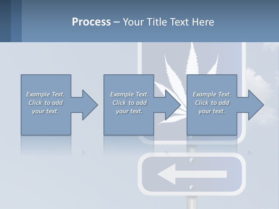 A Blue Street Sign With A Marijuana Leaf On It PowerPoint Template