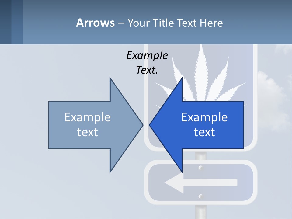A Blue Street Sign With A Marijuana Leaf On It PowerPoint Template