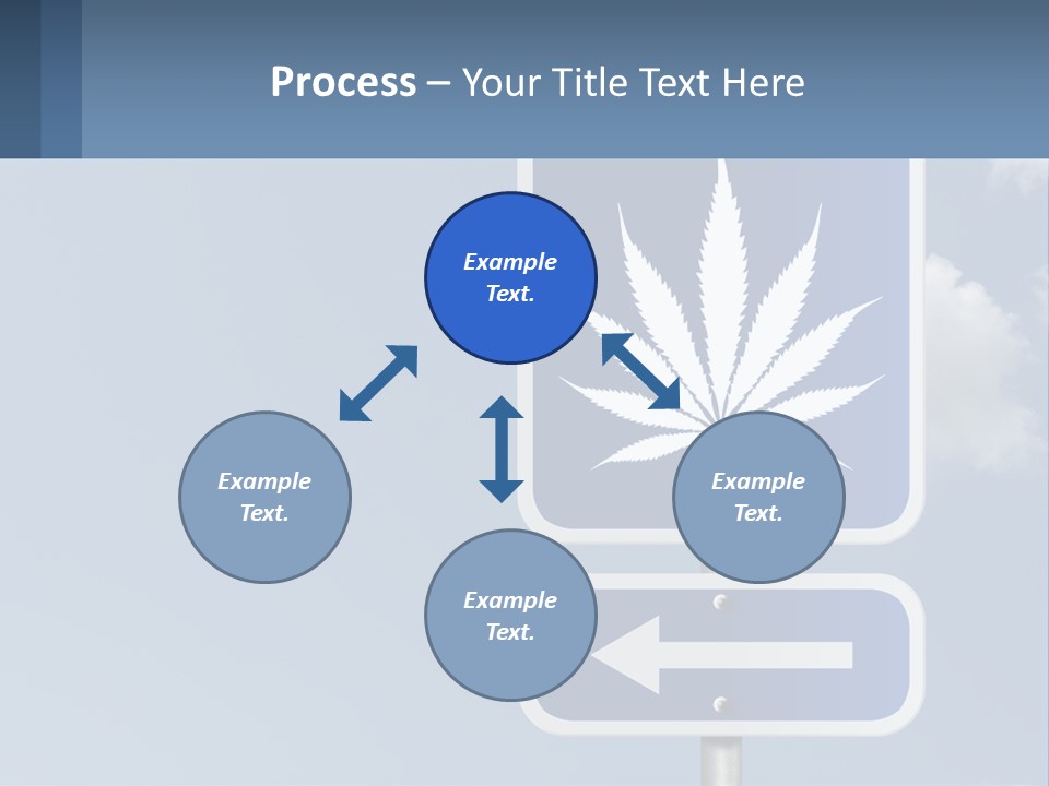 A Blue Street Sign With A Marijuana Leaf On It PowerPoint Template