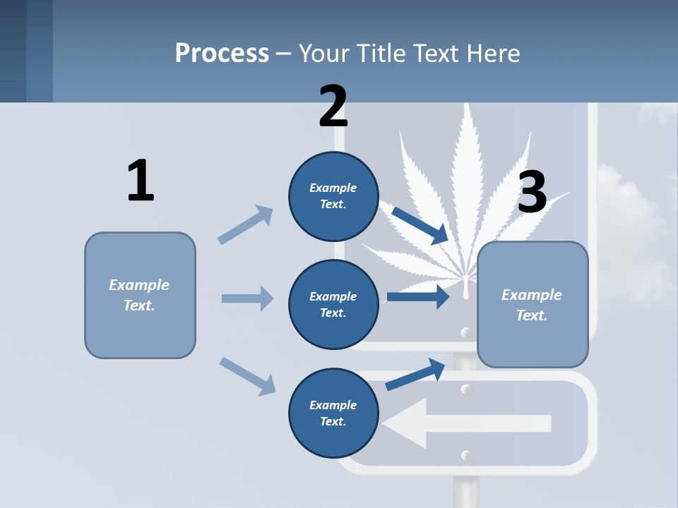 A Blue Street Sign With A Marijuana Leaf On It PowerPoint Template