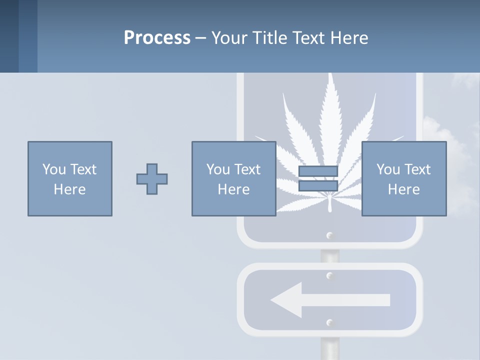 A Blue Street Sign With A Marijuana Leaf On It PowerPoint Template