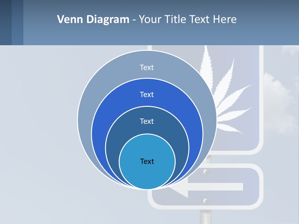 A Blue Street Sign With A Marijuana Leaf On It PowerPoint Template