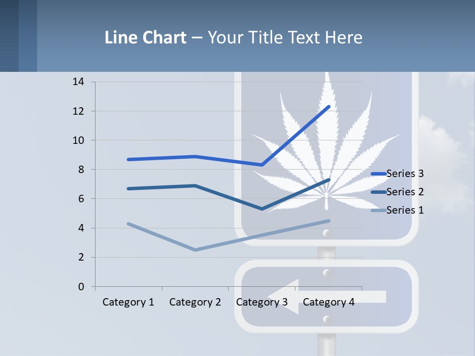 A Blue Street Sign With A Marijuana Leaf On It PowerPoint Template