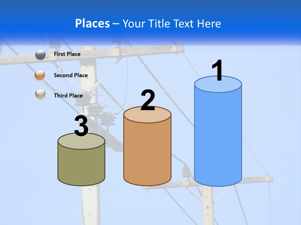 A Power Pole With Power Lines And A Blue Sky In The Background PowerPoint Template