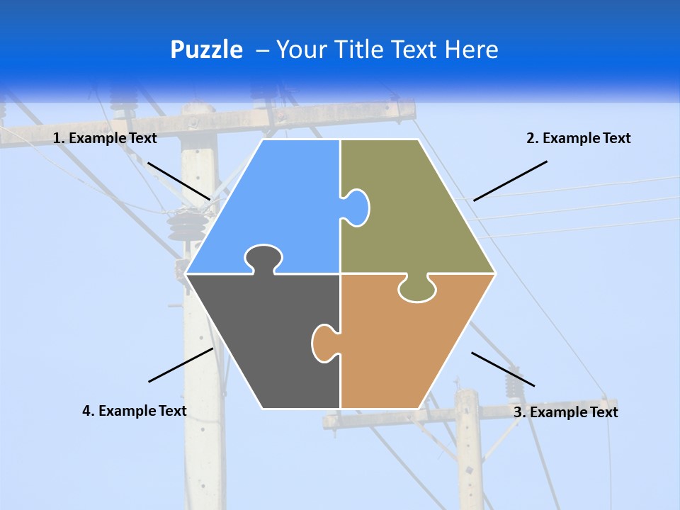 A Power Pole With Power Lines And A Blue Sky In The Background PowerPoint Template