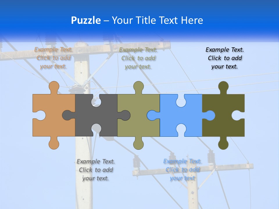 A Power Pole With Power Lines And A Blue Sky In The Background PowerPoint Template