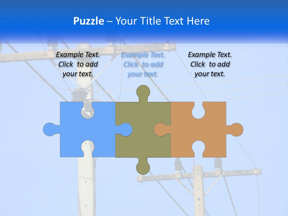 A Power Pole With Power Lines And A Blue Sky In The Background PowerPoint Template