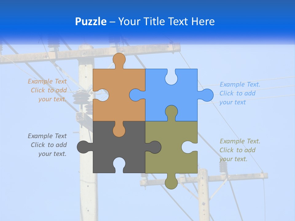 A Power Pole With Power Lines And A Blue Sky In The Background PowerPoint Template