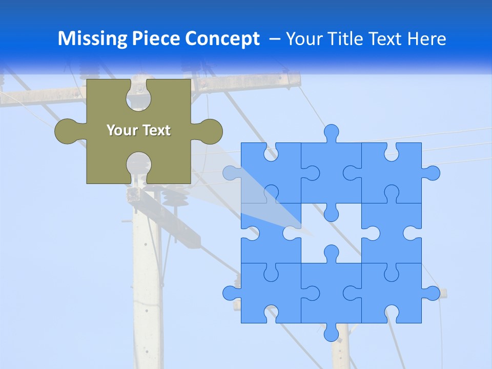 A Power Pole With Power Lines And A Blue Sky In The Background PowerPoint Template