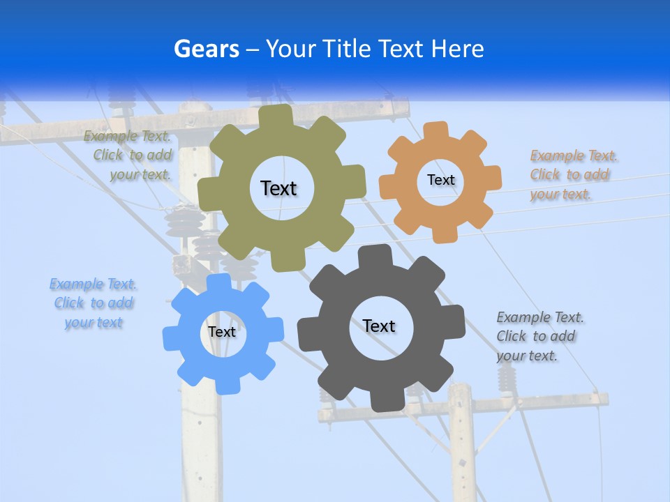 A Power Pole With Power Lines And A Blue Sky In The Background PowerPoint Template