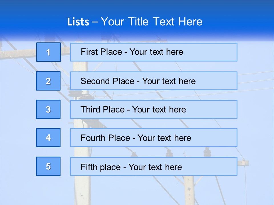 A Power Pole With Power Lines And A Blue Sky In The Background PowerPoint Template