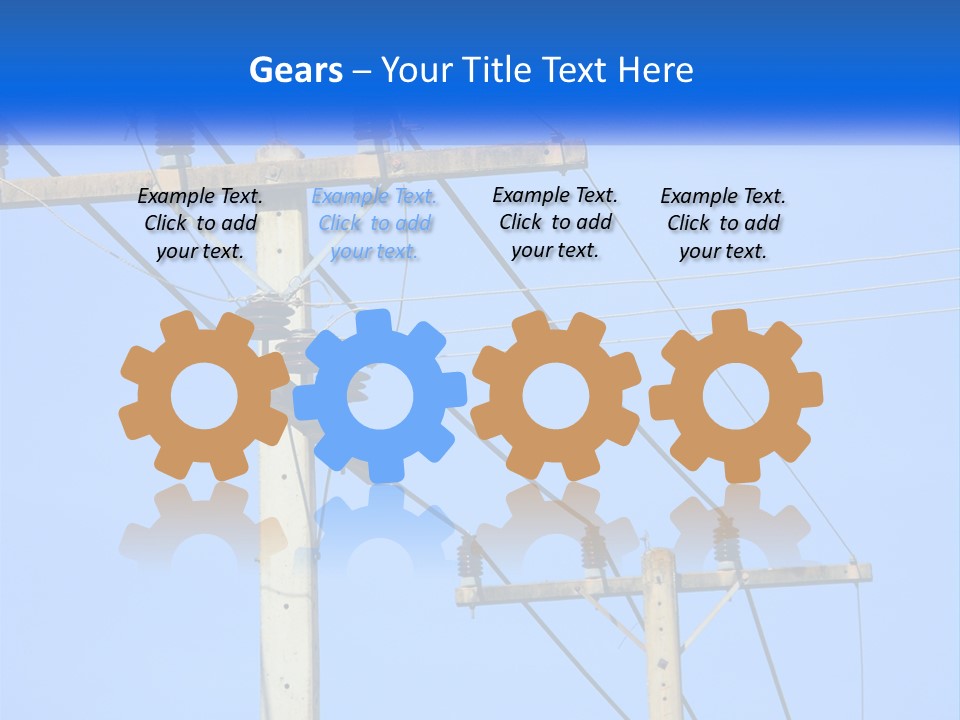 A Power Pole With Power Lines And A Blue Sky In The Background PowerPoint Template