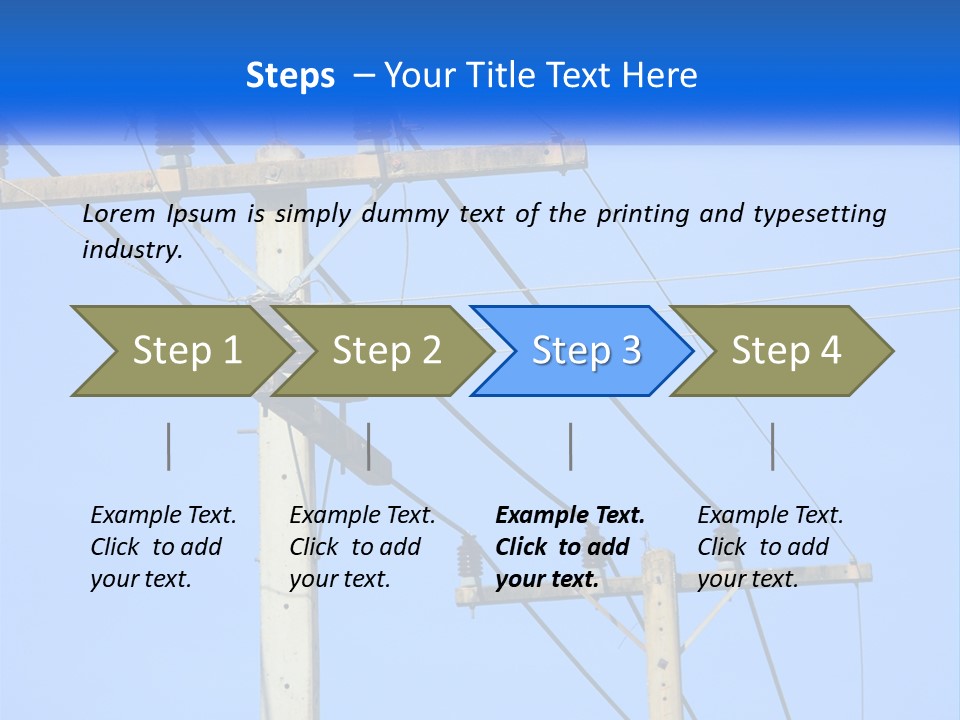 A Power Pole With Power Lines And A Blue Sky In The Background PowerPoint Template