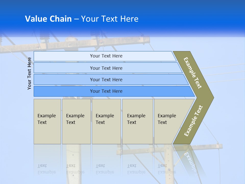 A Power Pole With Power Lines And A Blue Sky In The Background PowerPoint Template