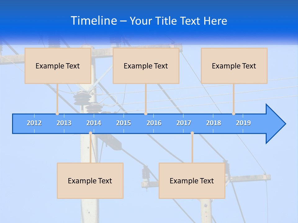 A Power Pole With Power Lines And A Blue Sky In The Background PowerPoint Template