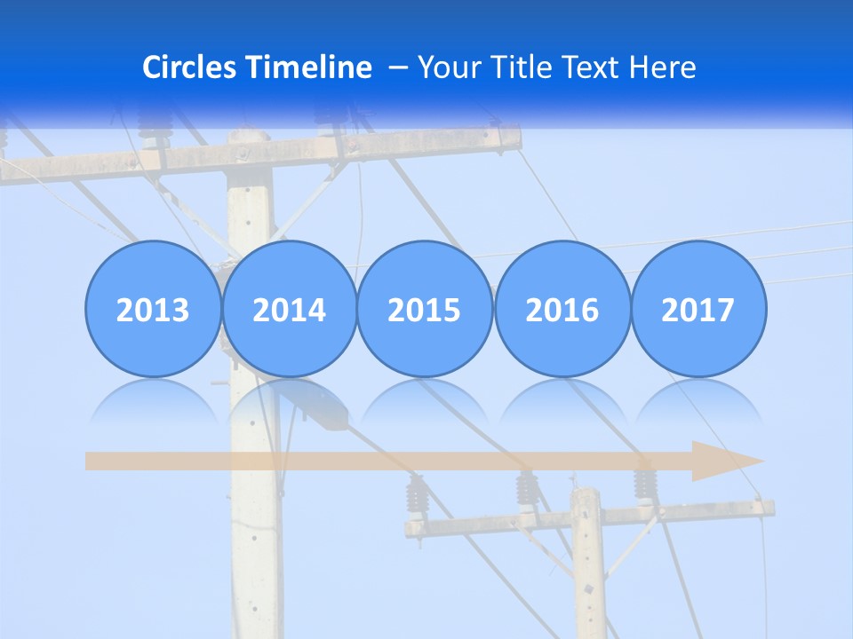 A Power Pole With Power Lines And A Blue Sky In The Background PowerPoint Template