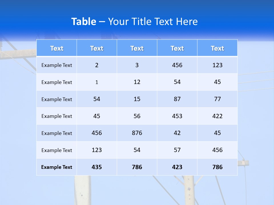 A Power Pole With Power Lines And A Blue Sky In The Background PowerPoint Template