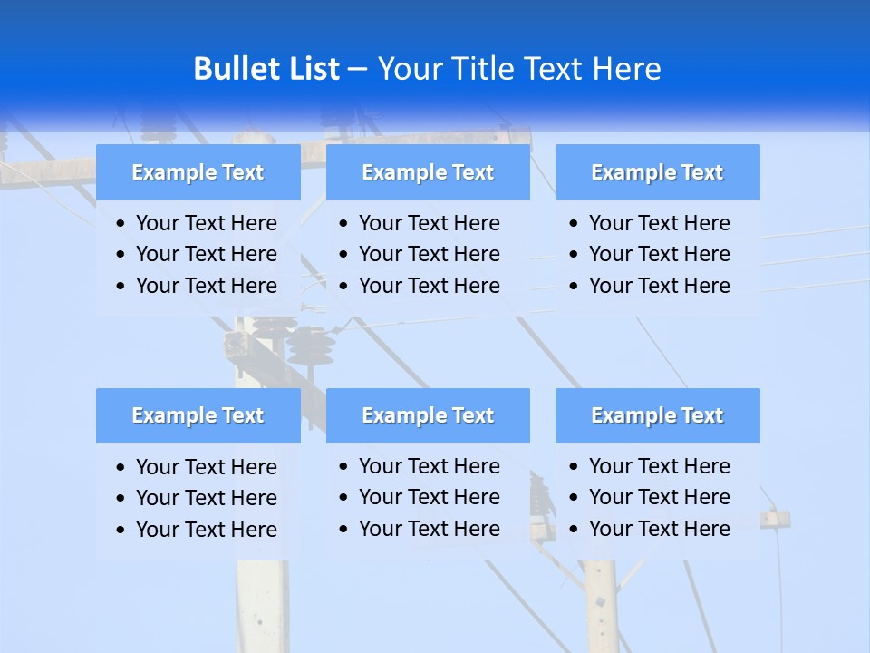 A Power Pole With Power Lines And A Blue Sky In The Background PowerPoint Template