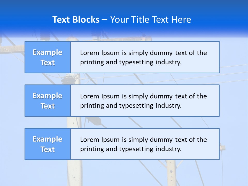 A Power Pole With Power Lines And A Blue Sky In The Background PowerPoint Template