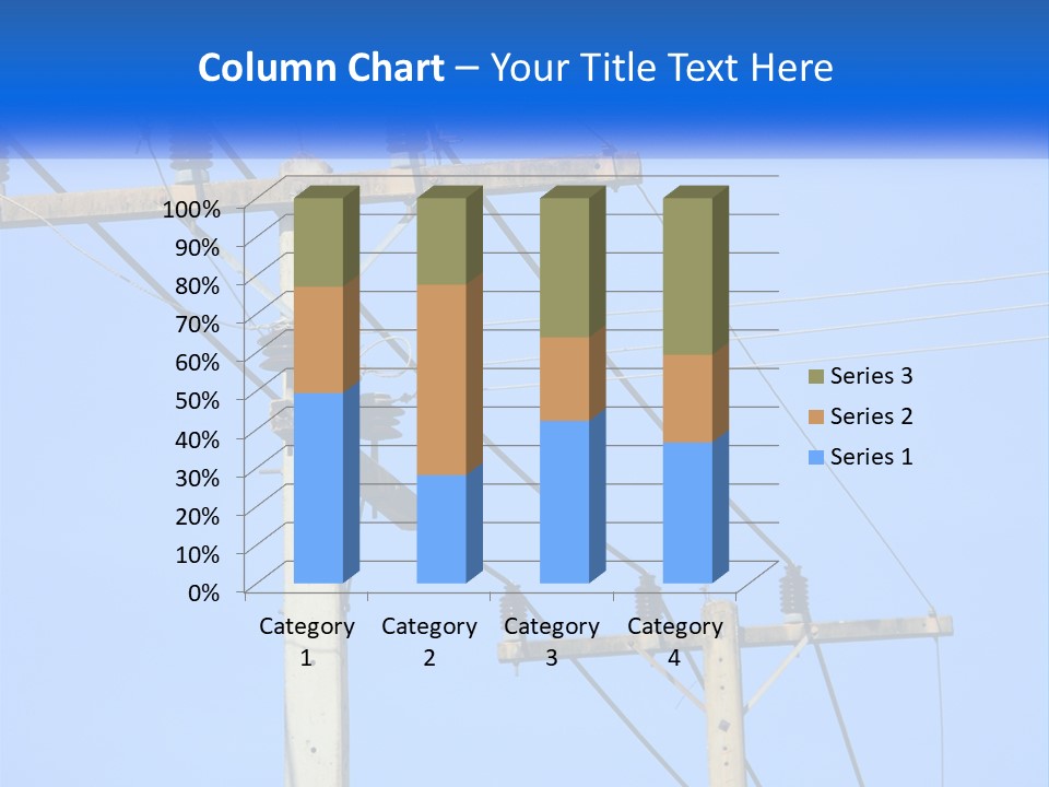 A Power Pole With Power Lines And A Blue Sky In The Background PowerPoint Template